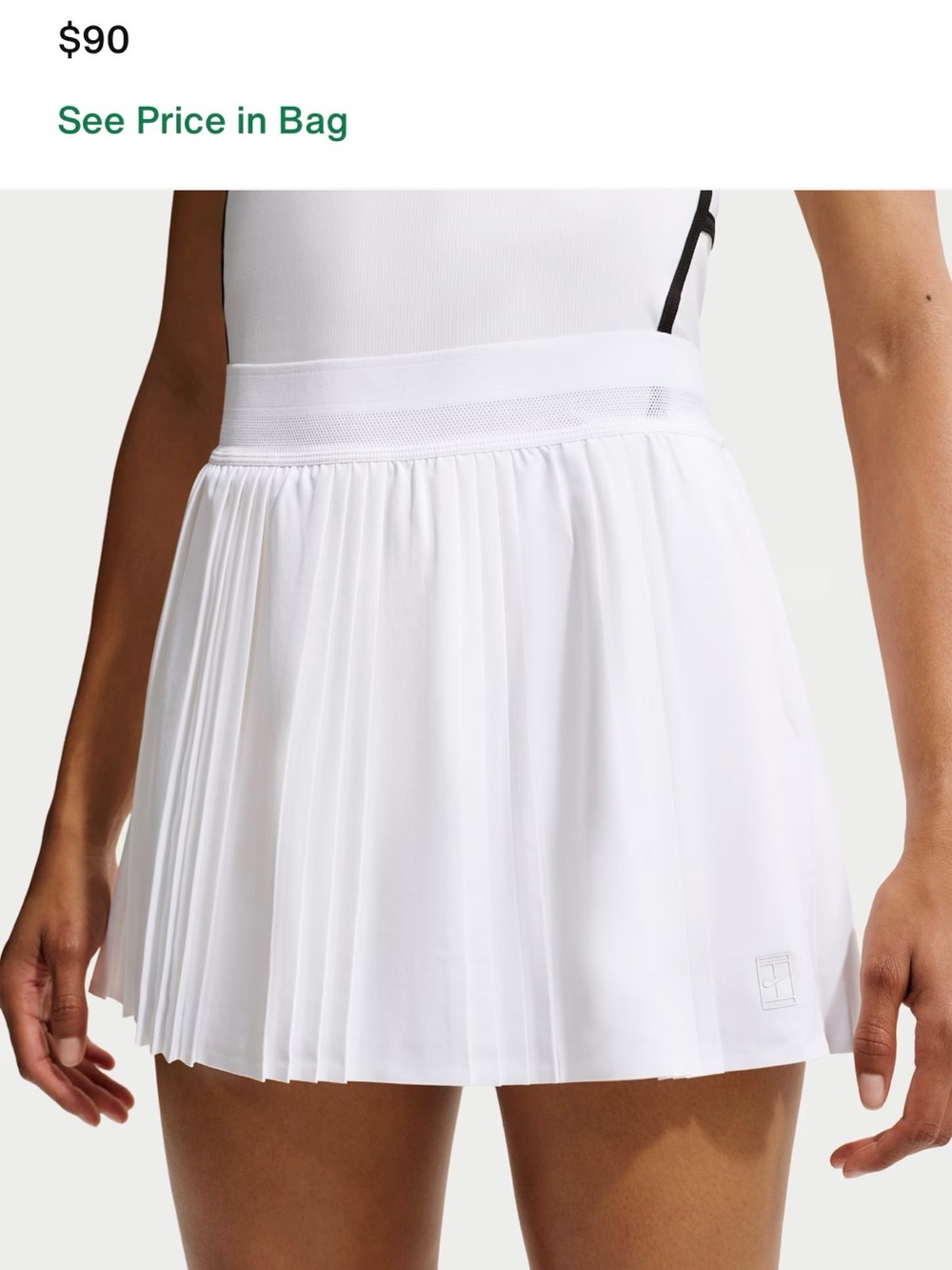 Nike White Pleated Mini Skirt